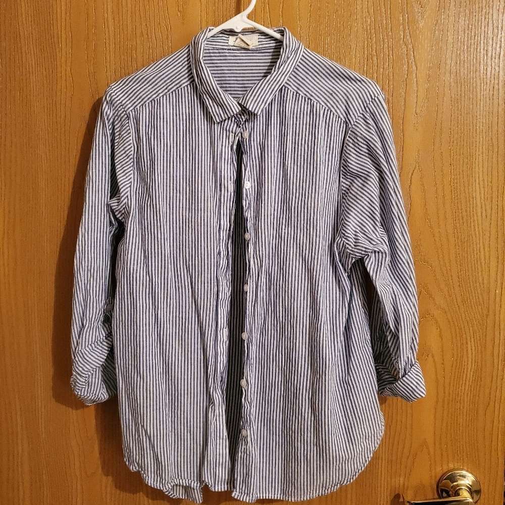 Striped button up blouse
